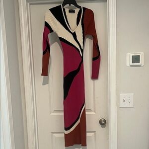 Missoni Multicolor Long Sleeve Knit Dress